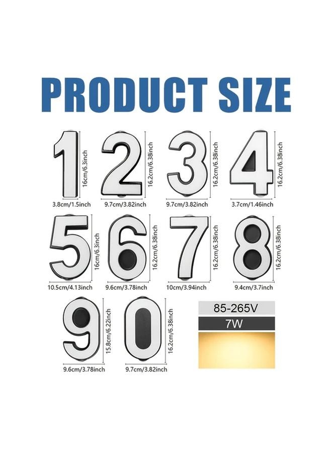 Modern Black Aluminum Light Up House Numbers 6 Inch Floating Address Sign IP65 Wall Mount - Image 4